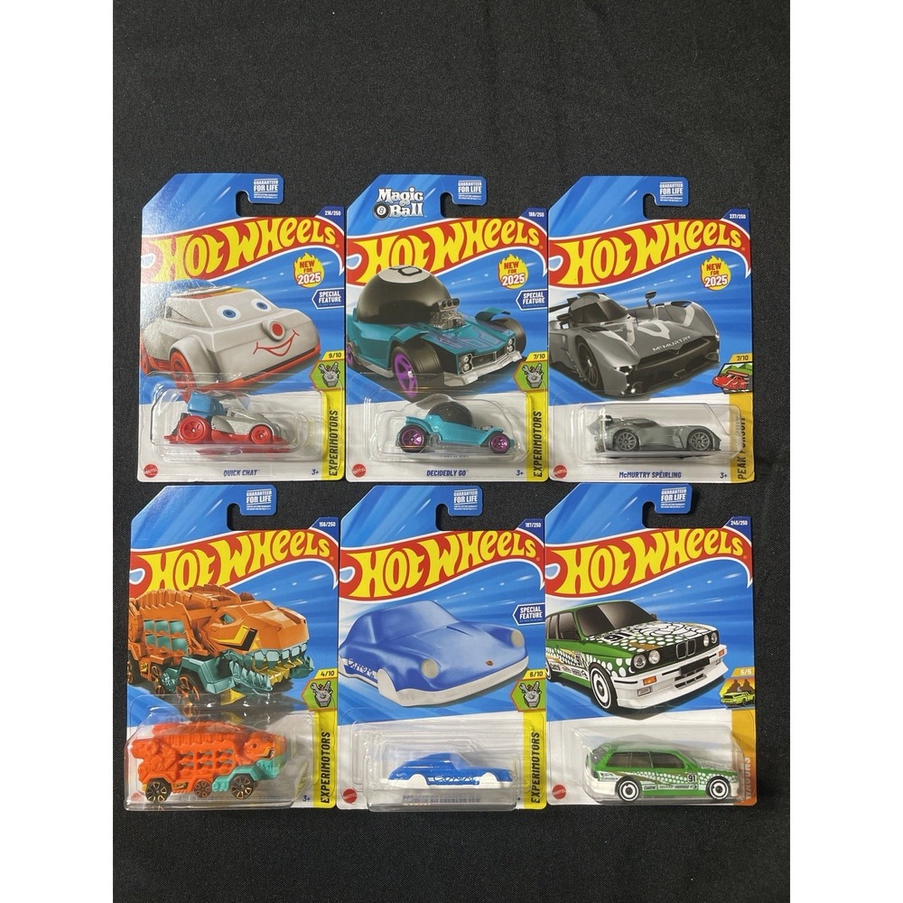 Hot Wheels Lot of 6 McMurtry BMW Wagon Magic 8 Ball Quick Chat Dino Car